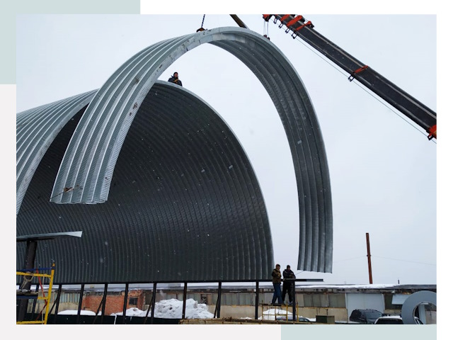 Полукруглые ангары в Жигулевске